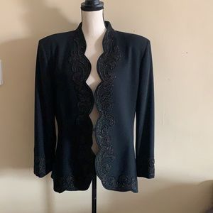 Nolan Miller Vintage Beaded Wool Black Blazer